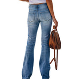 Funki Buys | Pants | Women's Flare Jeans | Vintage Denim Wide Leg Pant